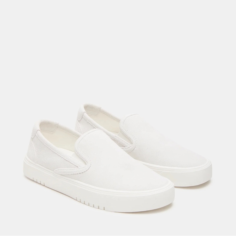 Steve Madden Murphy White Slip On Suede Shoes Size 9.5